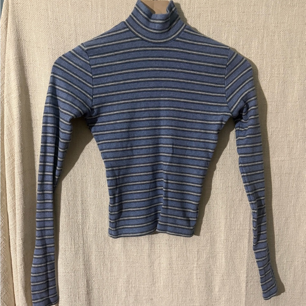 Brandy Melville Navy Striped Long Sleeve Top